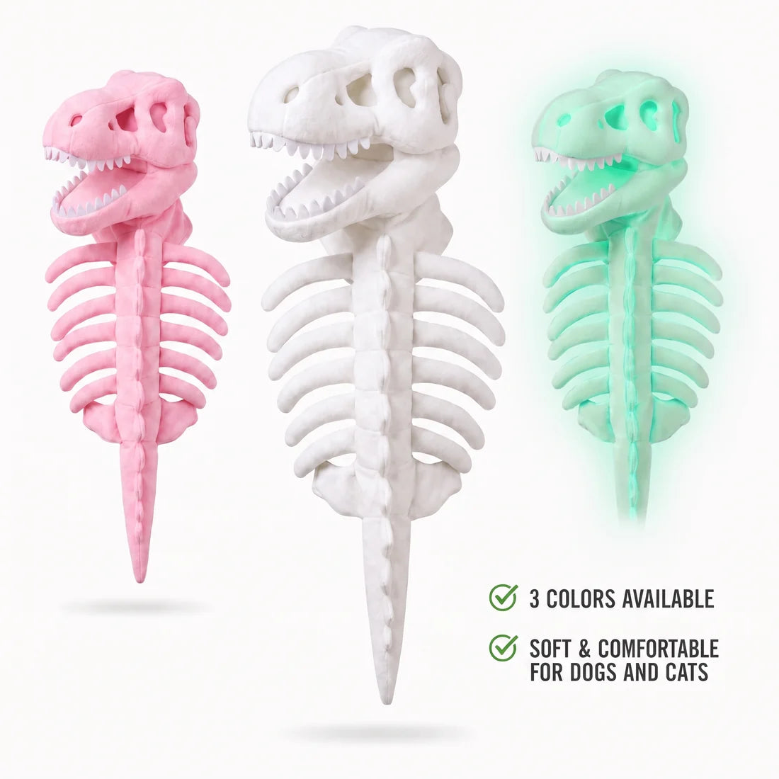 Glow-in-the-Dark Dinosaur Pet Skeleton Costume